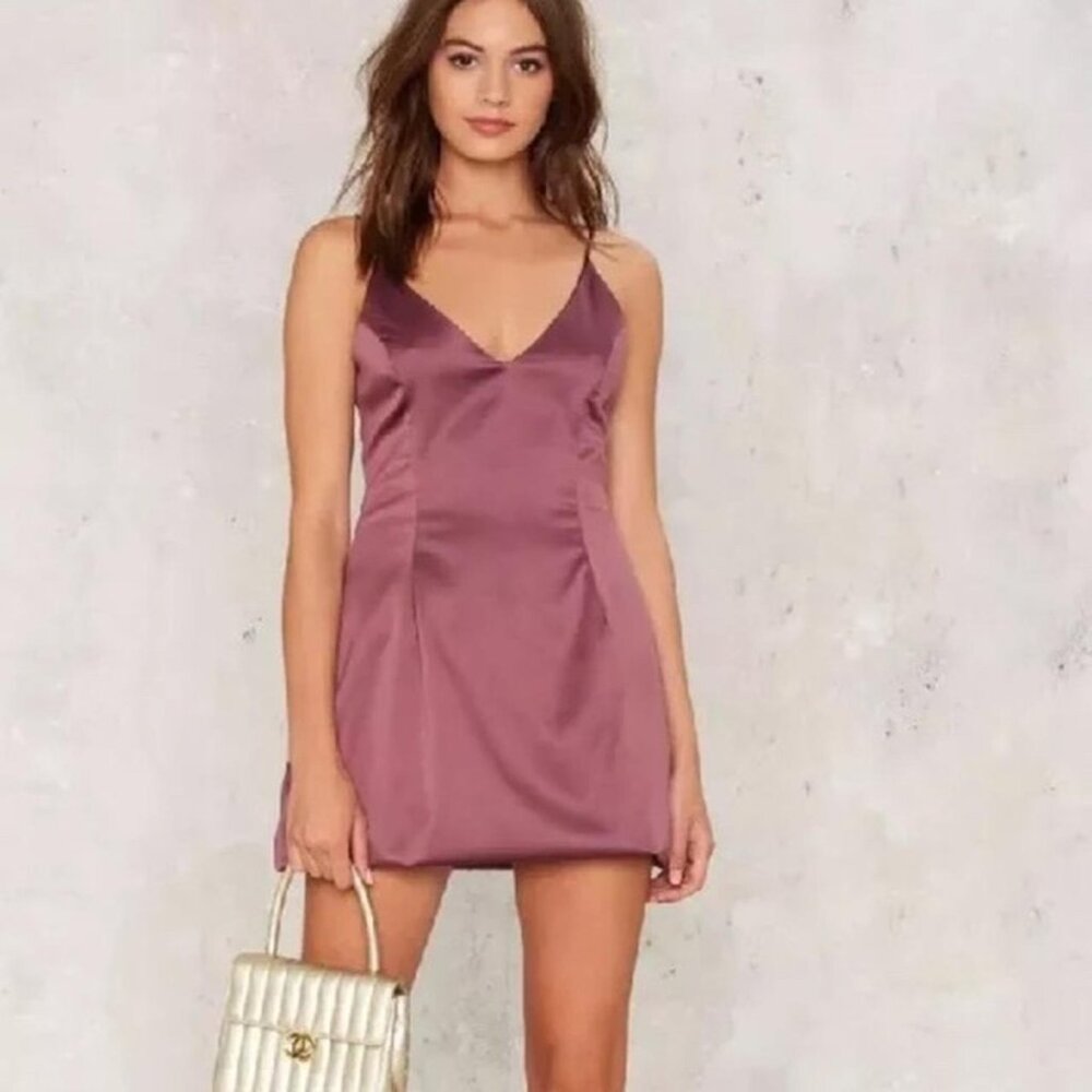 SOLD Nasty Gal LUX LA Purple Satin Mini Dress